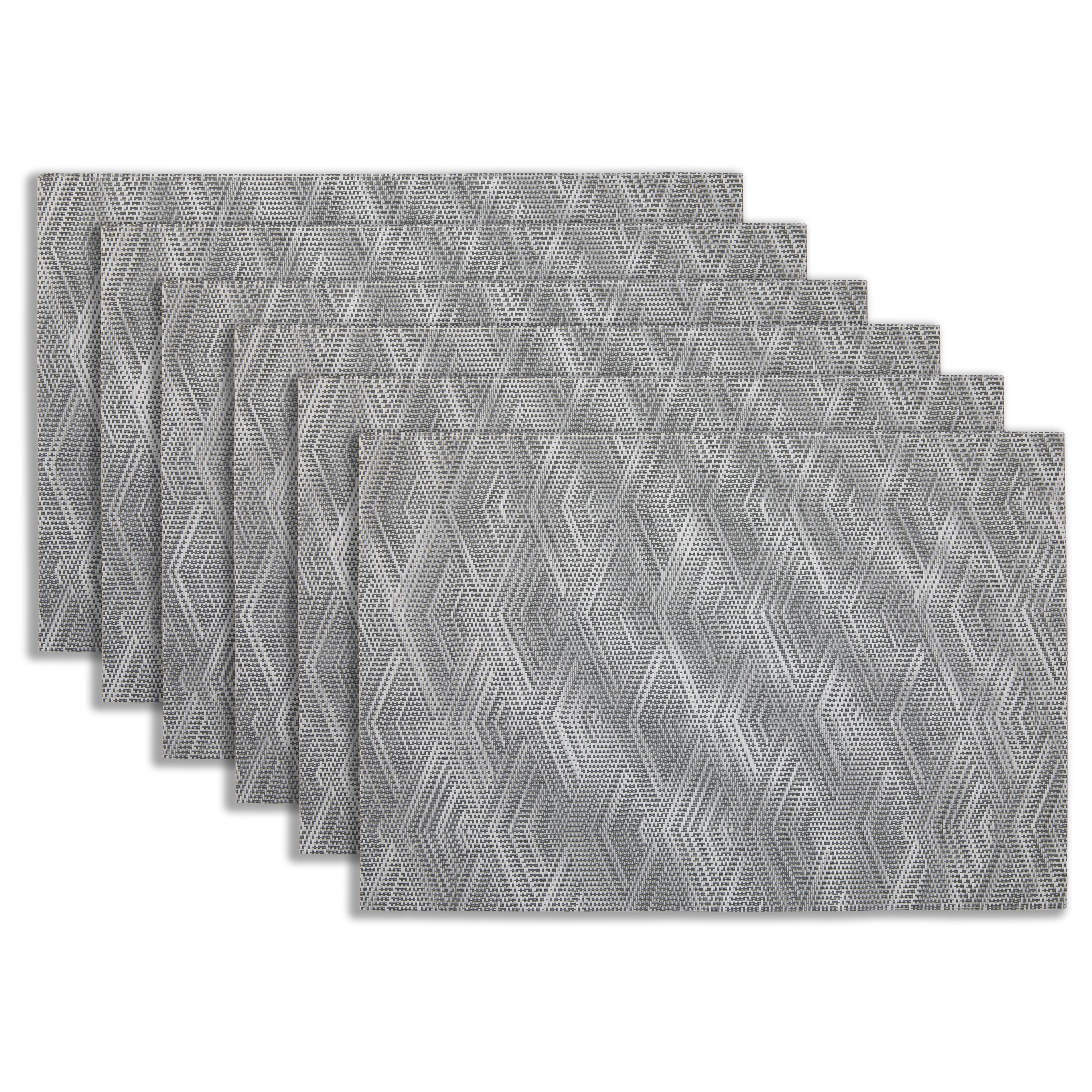 Dainty Home Diamond Woven Textilene Crossweave With Diamond Woven Design Reversible 12" x 18" Rectangular Placemats