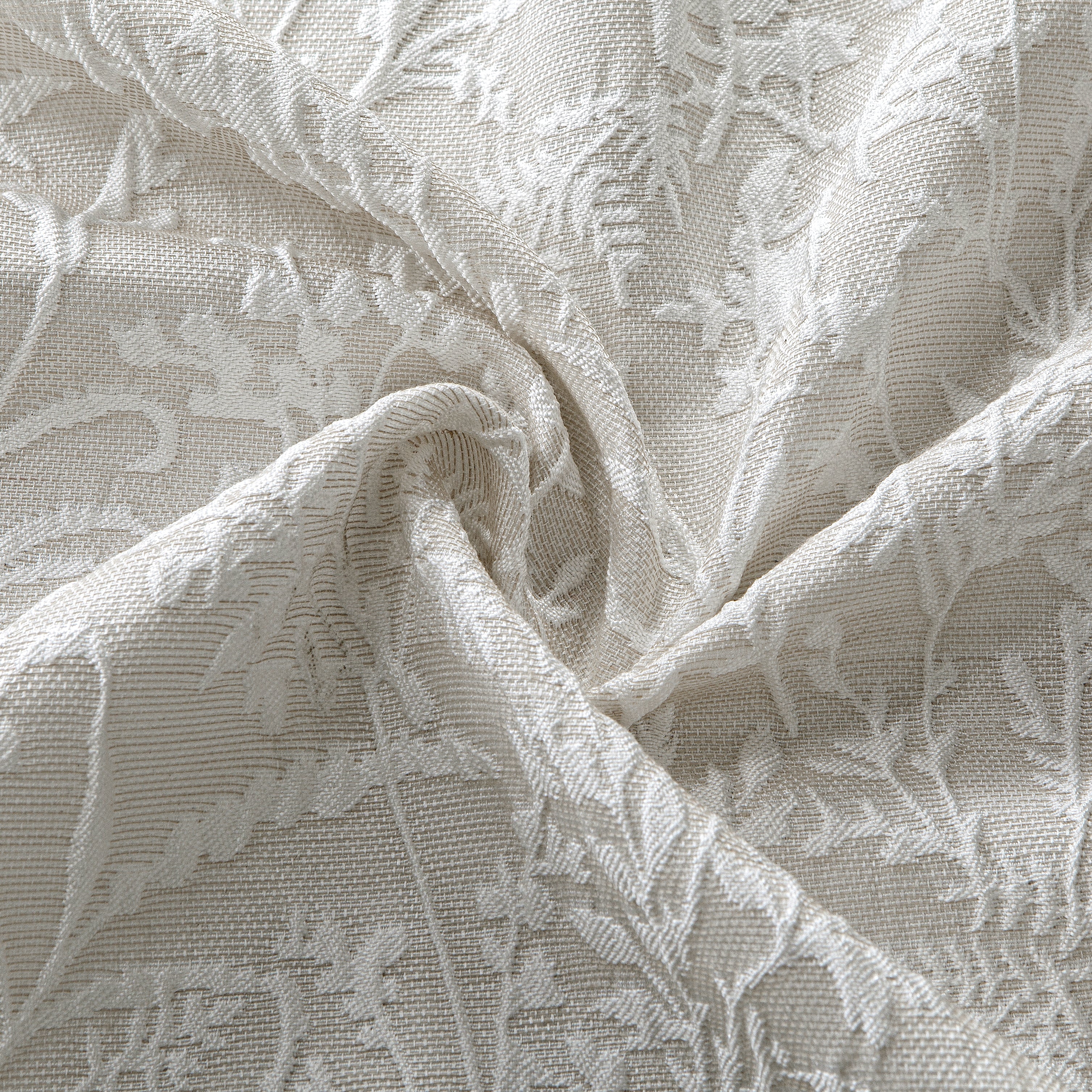 Dainty Home Elise Botanical Textured Soft Polyester Fabric Shower Curtain, 72" x 72"