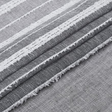 Load image into Gallery viewer, Dainty Home Daniella 3D Solid Linen Look Textured Striped 3D Chenille Designed Fabric Shower Curtain

