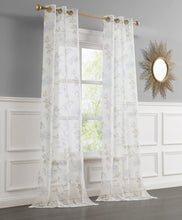 Load image into Gallery viewer, Dainty Home Jacqueline Linen Textured Metallic Light Filtering Grommet Curtain Panel Pair
