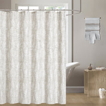 Load image into Gallery viewer, Dainty Home Justina Botanical Leaf Pattern Textured Soft Linen Textured Fabric Shower Curtain, 72" x 72"
