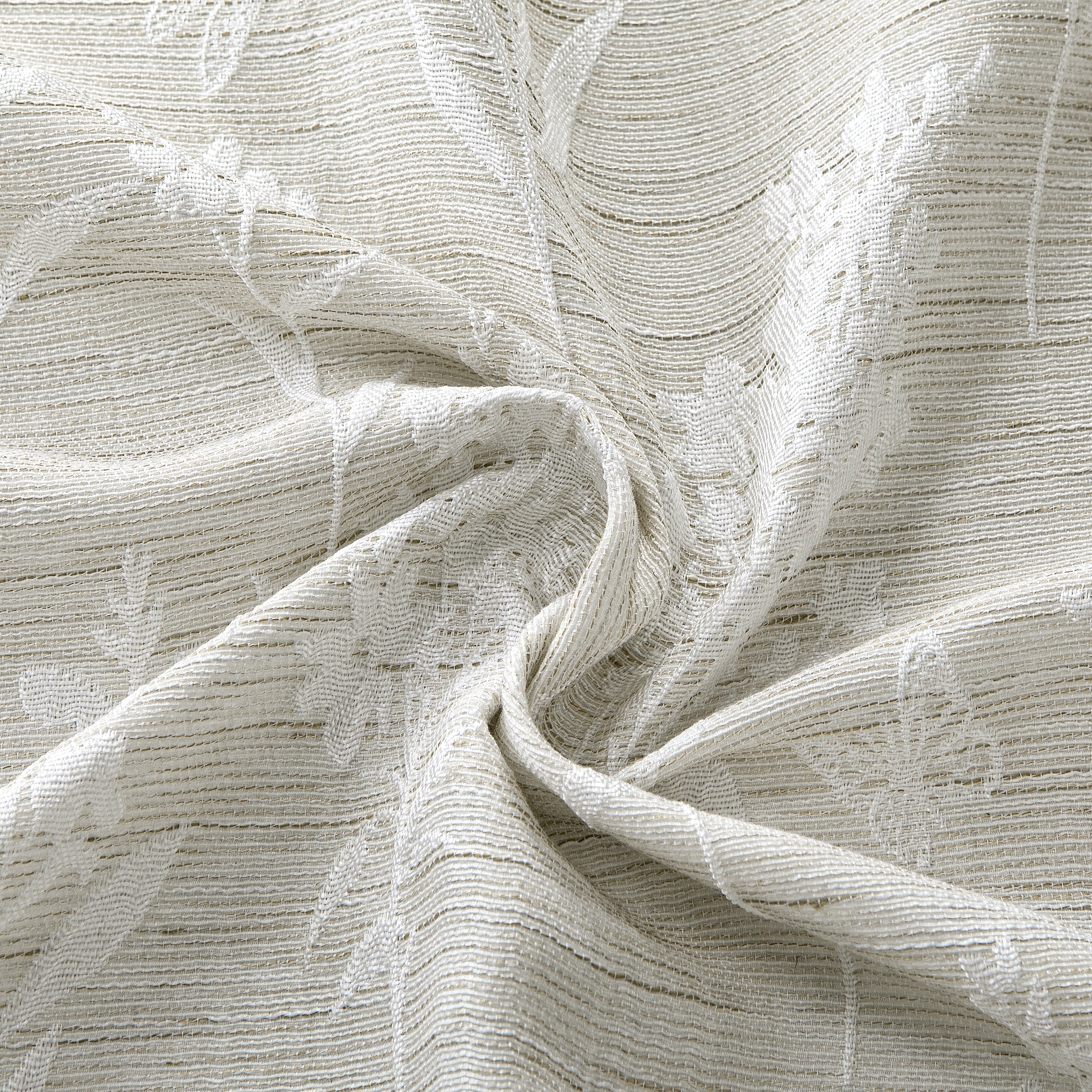 Dainty Home Justina Botanical Leaf Pattern Textured Soft Linen Textured Fabric Shower Curtain, 72" x 72"