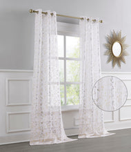 Load image into Gallery viewer, Dainty Home Lindsey Linen Textured Metallic Light Filtering Grommet Curtain Panel Pair
