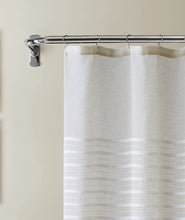 Load image into Gallery viewer, Dainty Home Daniella 3D Solid Linen Look Textured Striped 3D Chenille Designed Fabric Shower Curtain
