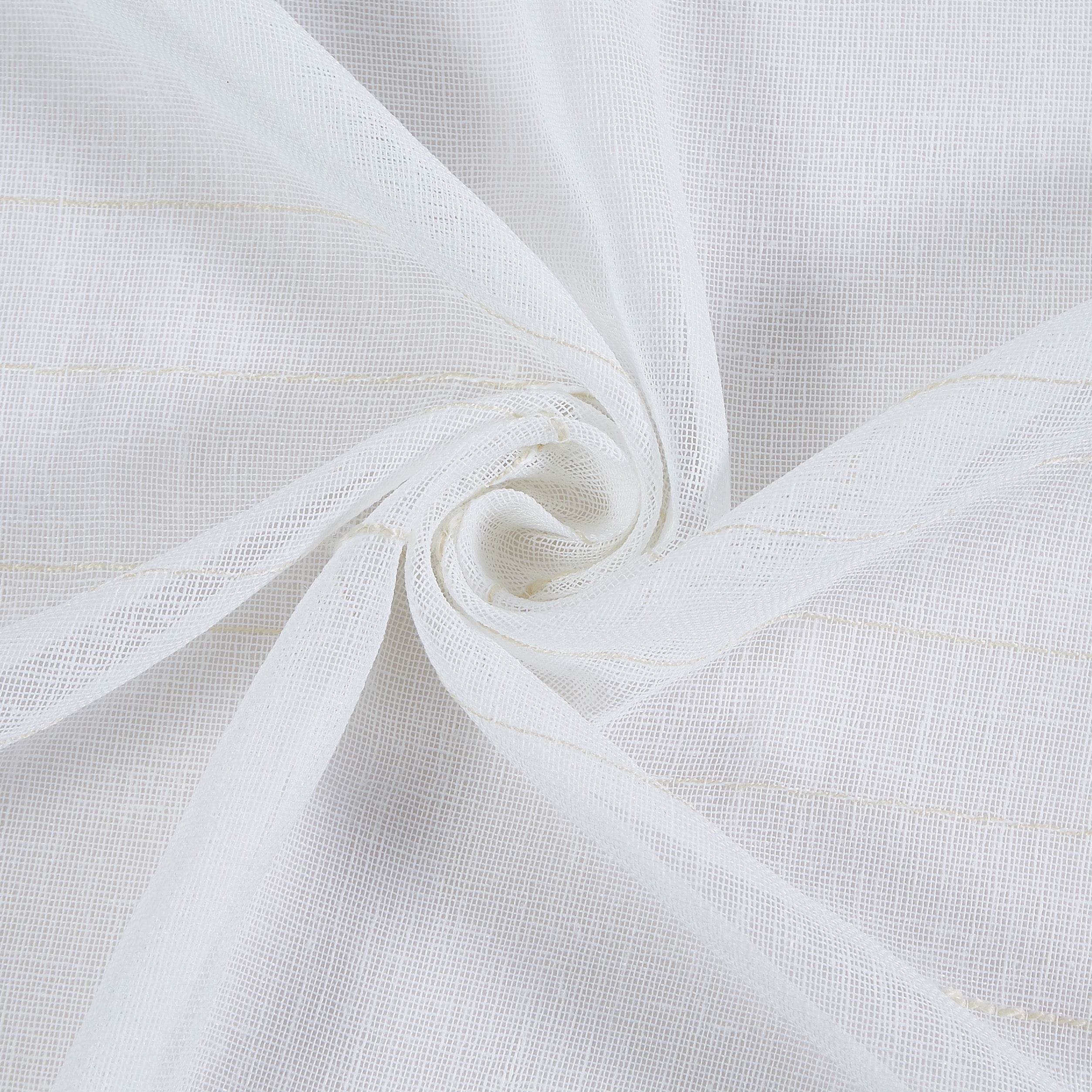 Dainty Home Lisa 3D Linen Textured Weaved Linen Look Striped Designed Fabric Shower Curtain