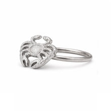 Load image into Gallery viewer, Dainty Home Crab Napkin Rings Set of 4, Silver Metal Table Decor
