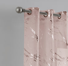 Load image into Gallery viewer, Dainty Home Chloe Linen Textured Metallic Light Filtering Grommet Curtain Panel Pair
