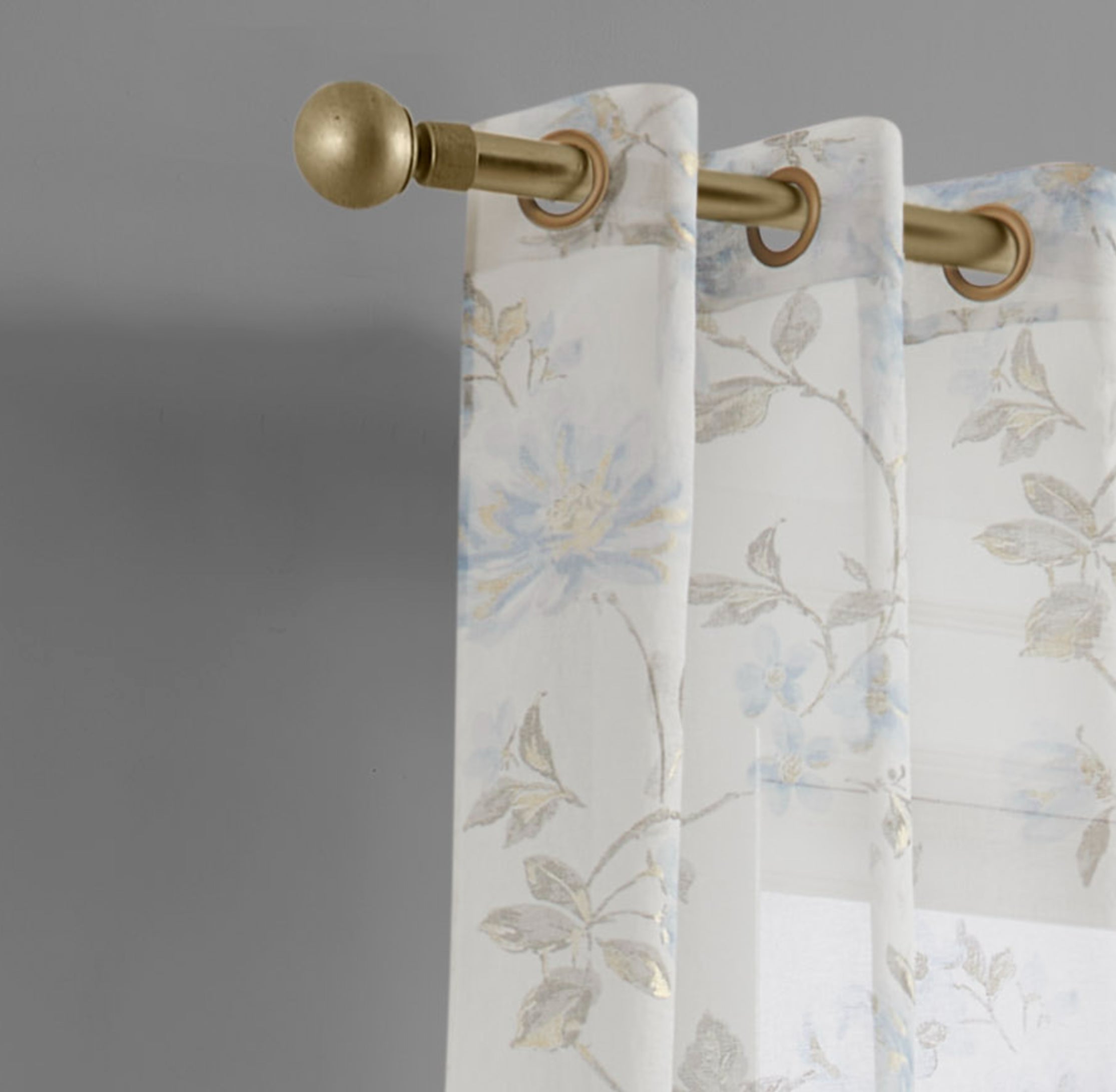 Dainty Home Jacqueline Linen Textured Metallic Light Filtering Grommet Curtain Panel Pair