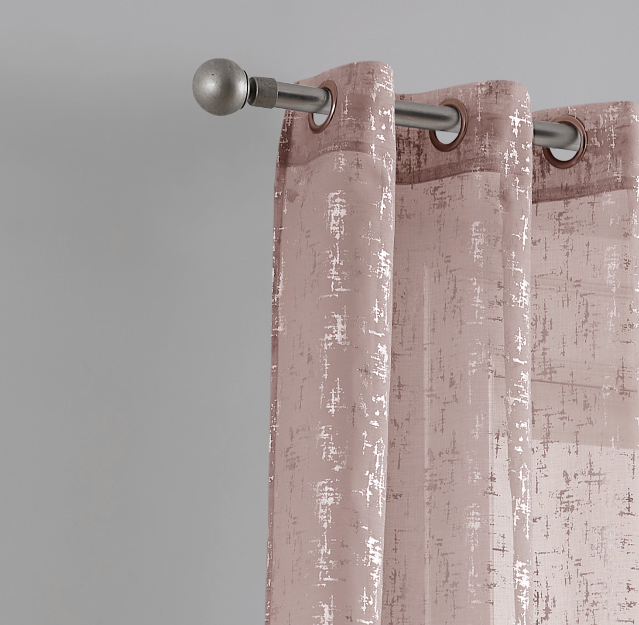 Dainty Home Lindsey Linen Textured Metallic Light Filtering Grommet Curtain Panel Pair