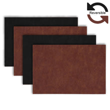 Load image into Gallery viewer, Dainty Home Florence Faux Leather Reversible 2 Color 12" x 18" Rectangular Placemat Set
