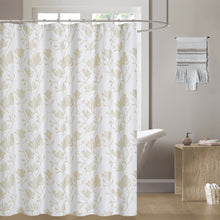 Load image into Gallery viewer, Dainty Home Samantha Botanical Leaf Textured Soft Polyester Fabric Shower Curtain, 72" x 72"
