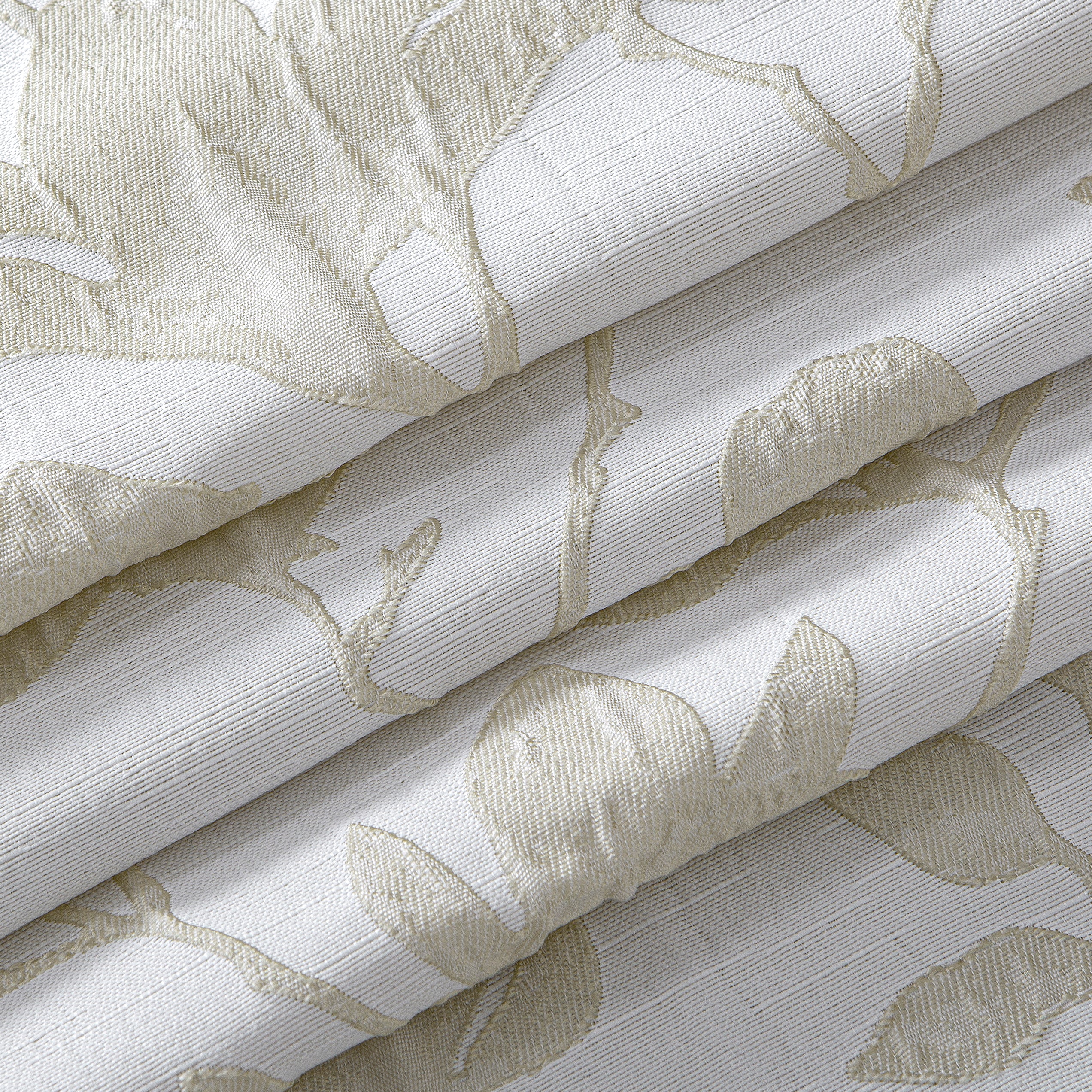 Dainty Home Samantha Botanical Leaf Textured Soft Polyester Fabric Shower Curtain, 72" x 72"