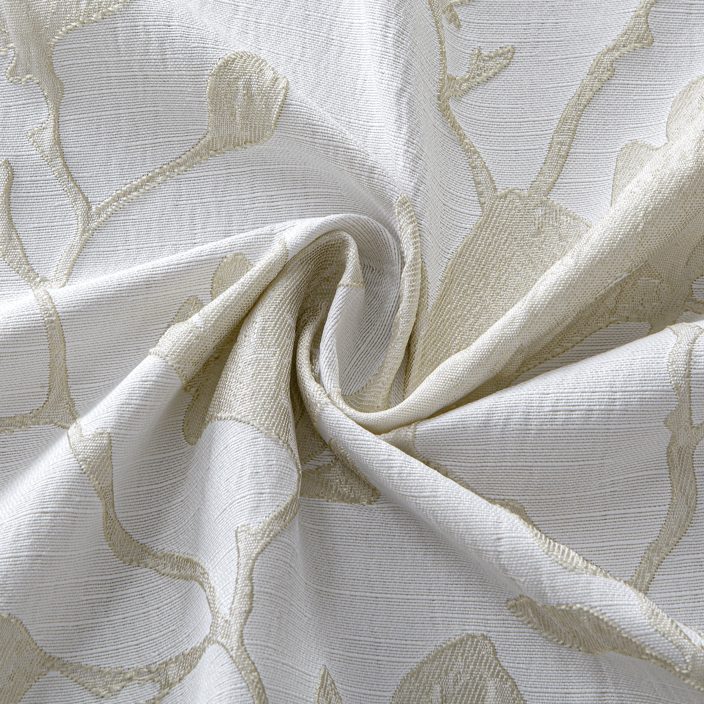 Dainty Home Samantha Botanical Leaf Textured Soft Polyester Fabric Shower Curtain, 72" x 72"