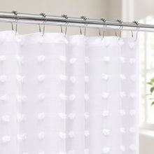 Load image into Gallery viewer, Dainty Home Snowball Modern 3D Linen-Look Fabric Shower Curtain With 3D Cotton Like Puffs
