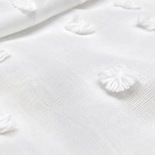 Load image into Gallery viewer, Dainty Home Snowball Modern 3D Linen-Look Fabric Shower Curtain With 3D Cotton Like Puffs
