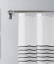 Load image into Gallery viewer, Dainty Home Daniella 3D Solid Linen Look Textured Striped 3D Chenille Designed Fabric Shower Curtain
