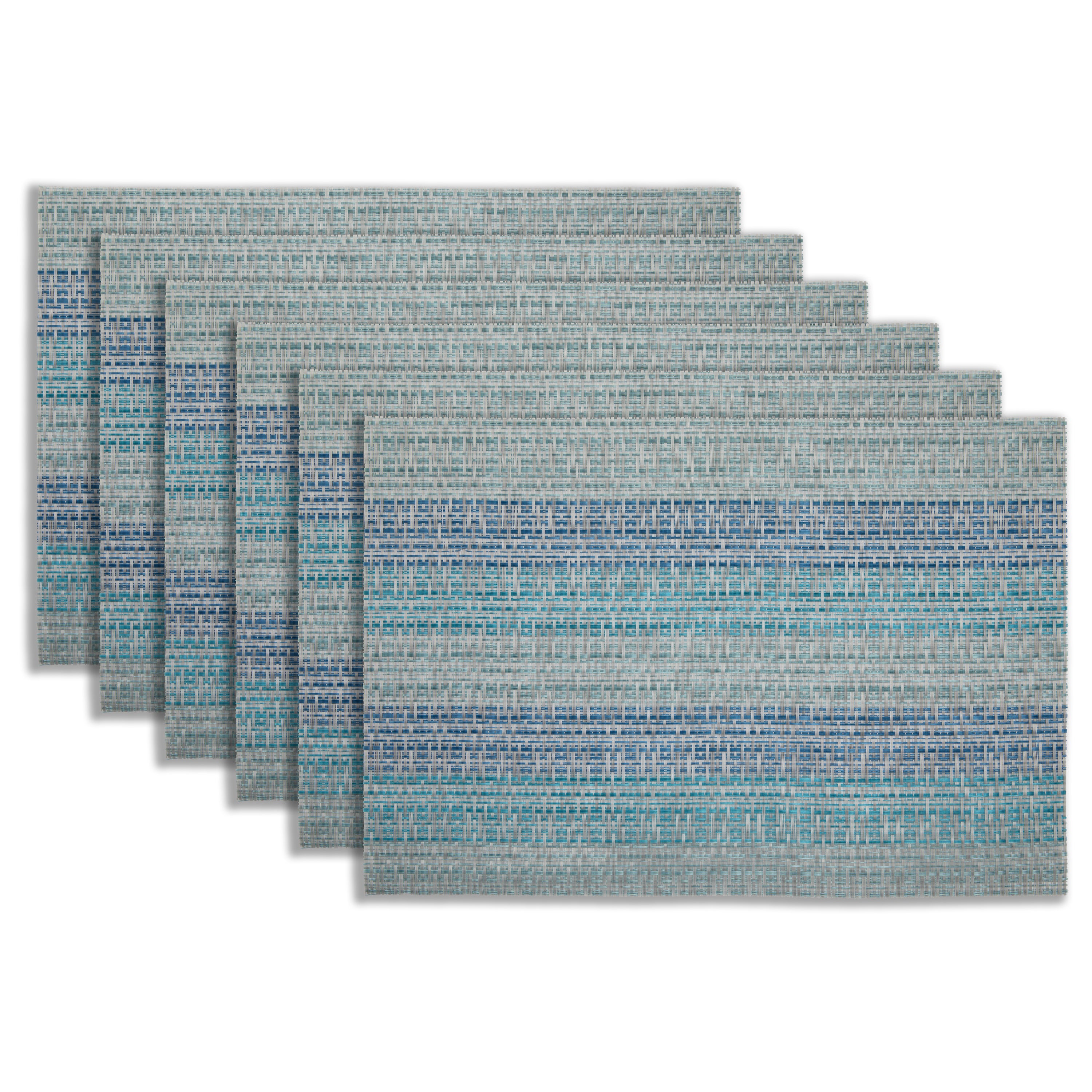 Dainty Home Yorkshire Woven Texteline Textured Design Reversible 12" x 18" Rectangular Placemats Set of 6