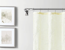Load image into Gallery viewer, Dainty Home Stella 3D Linen Look Textured Floral 3D Chenille Designed Fabric Shower Curtain
