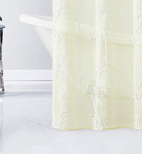Load image into Gallery viewer, Dainty Home Stella 3D Linen Look Textured Floral 3D Chenille Designed Fabric Shower Curtain
