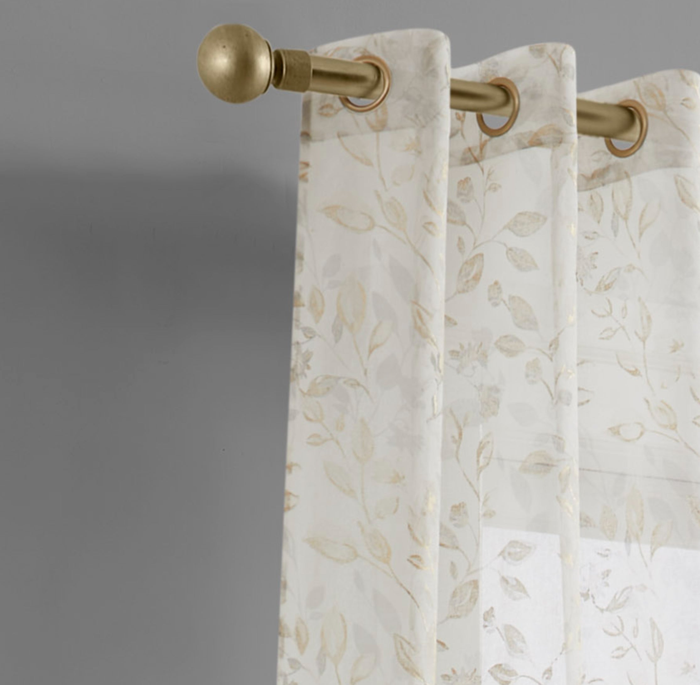 Dainty Home Cecily Linen Textured Metallic Light Filtering Grommet Curtain Panel Pair