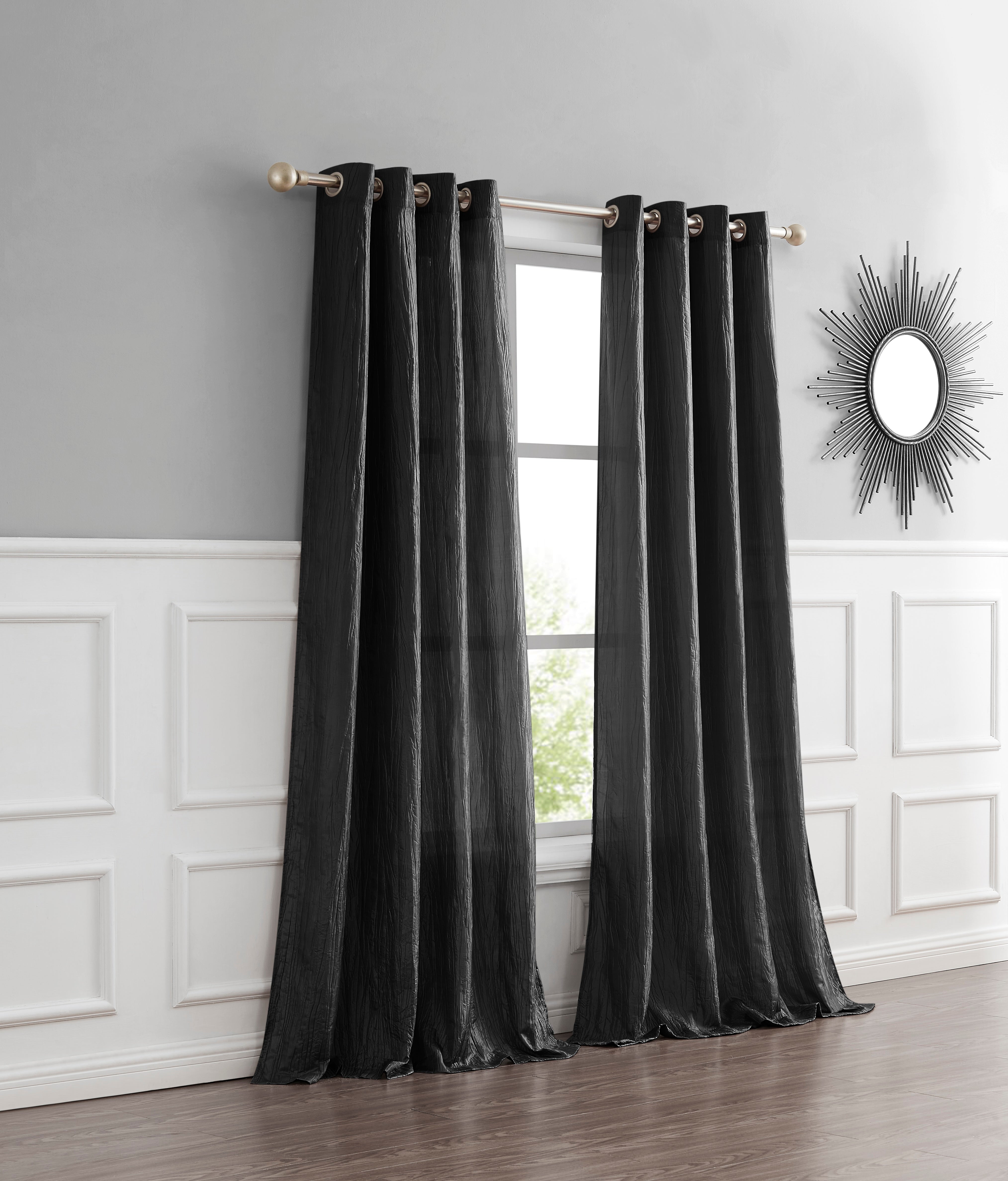 Dainty Home Verona 3D Crushed Silk Textured Light Filtering Grommet Single Panel