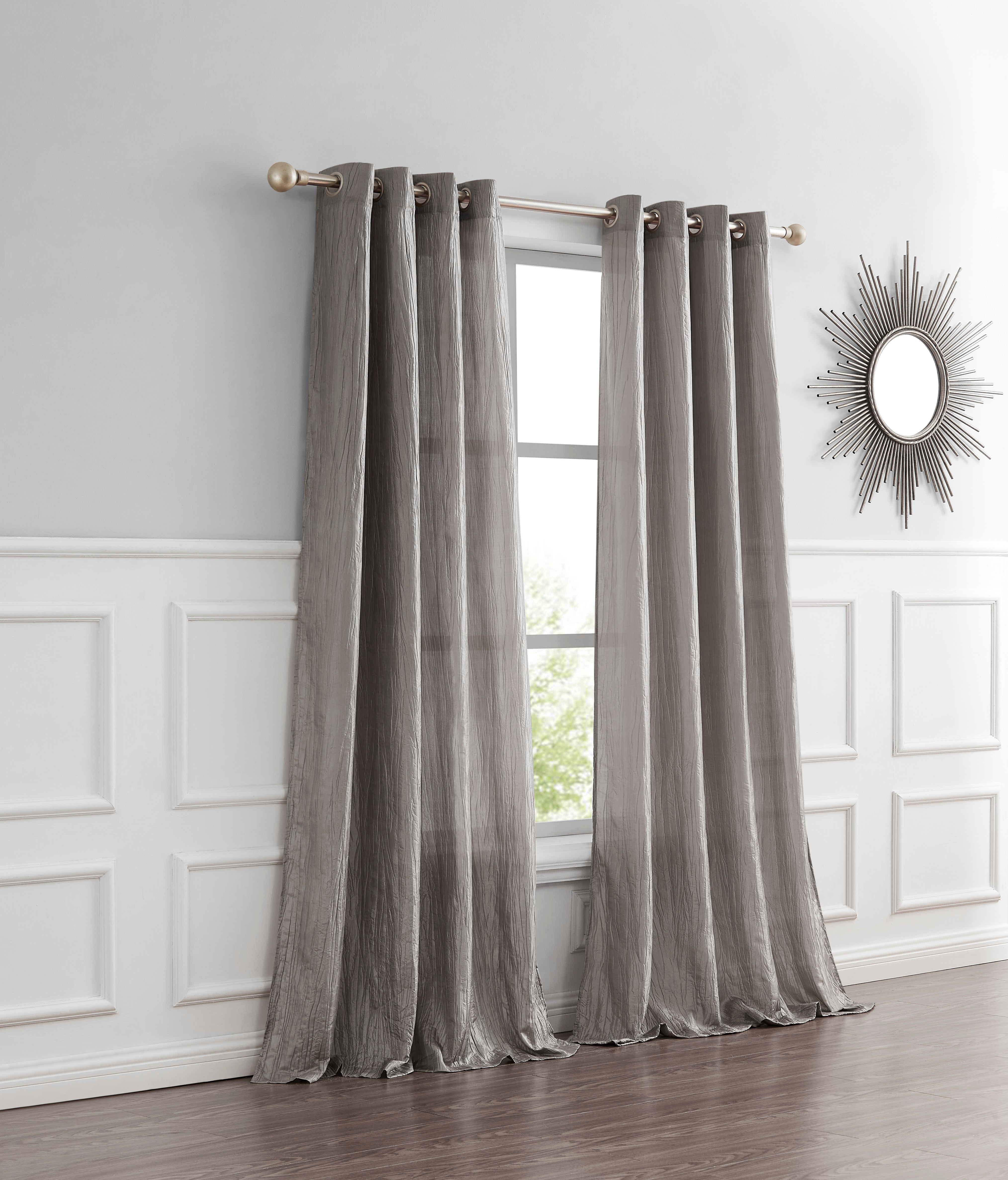 Dainty Home Verona 3D Crushed Silk Textured Light Filtering Grommet Single Panel