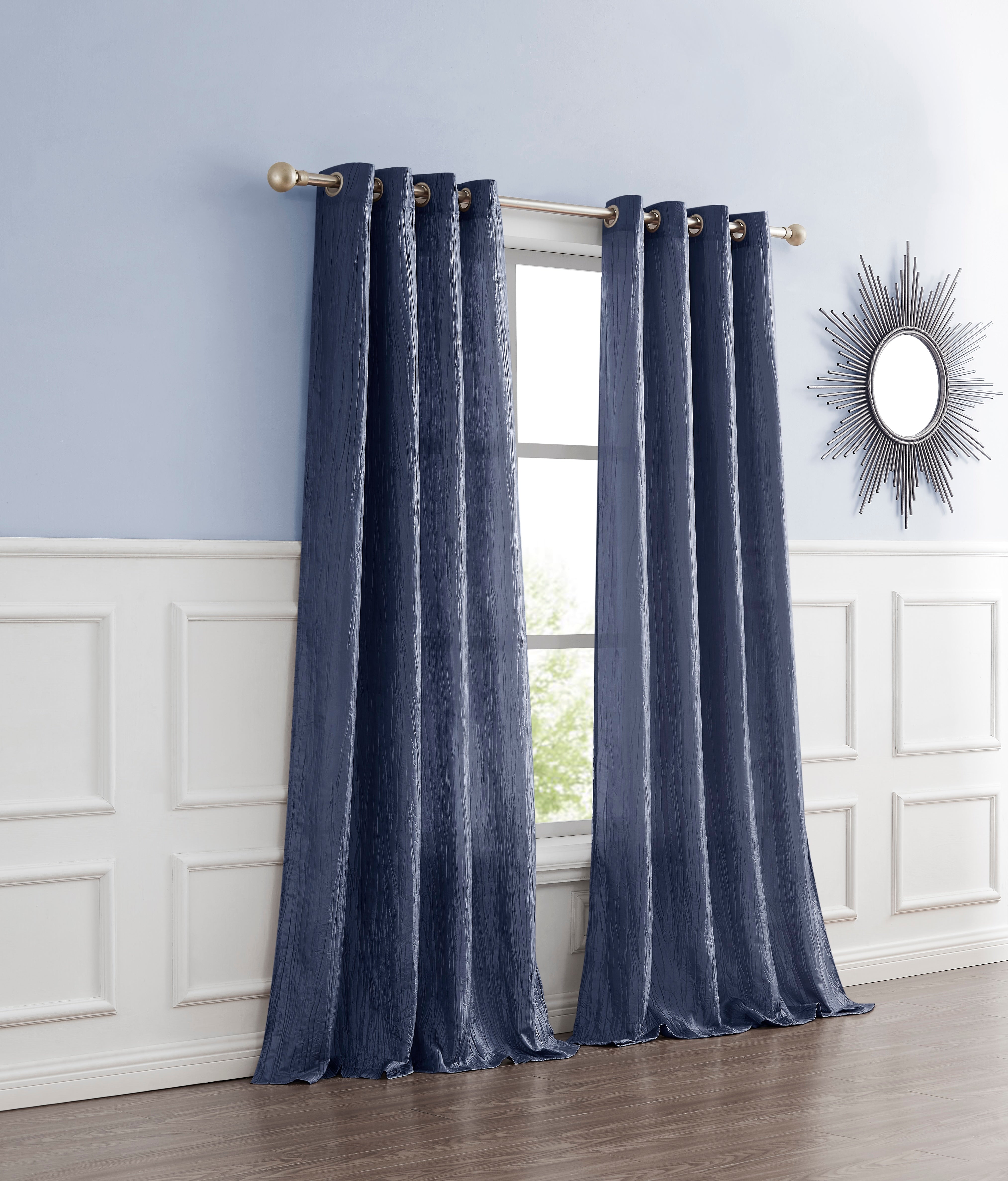 Dainty Home Verona 3D Crushed Silk Textured Light Filtering Grommet Single Panel