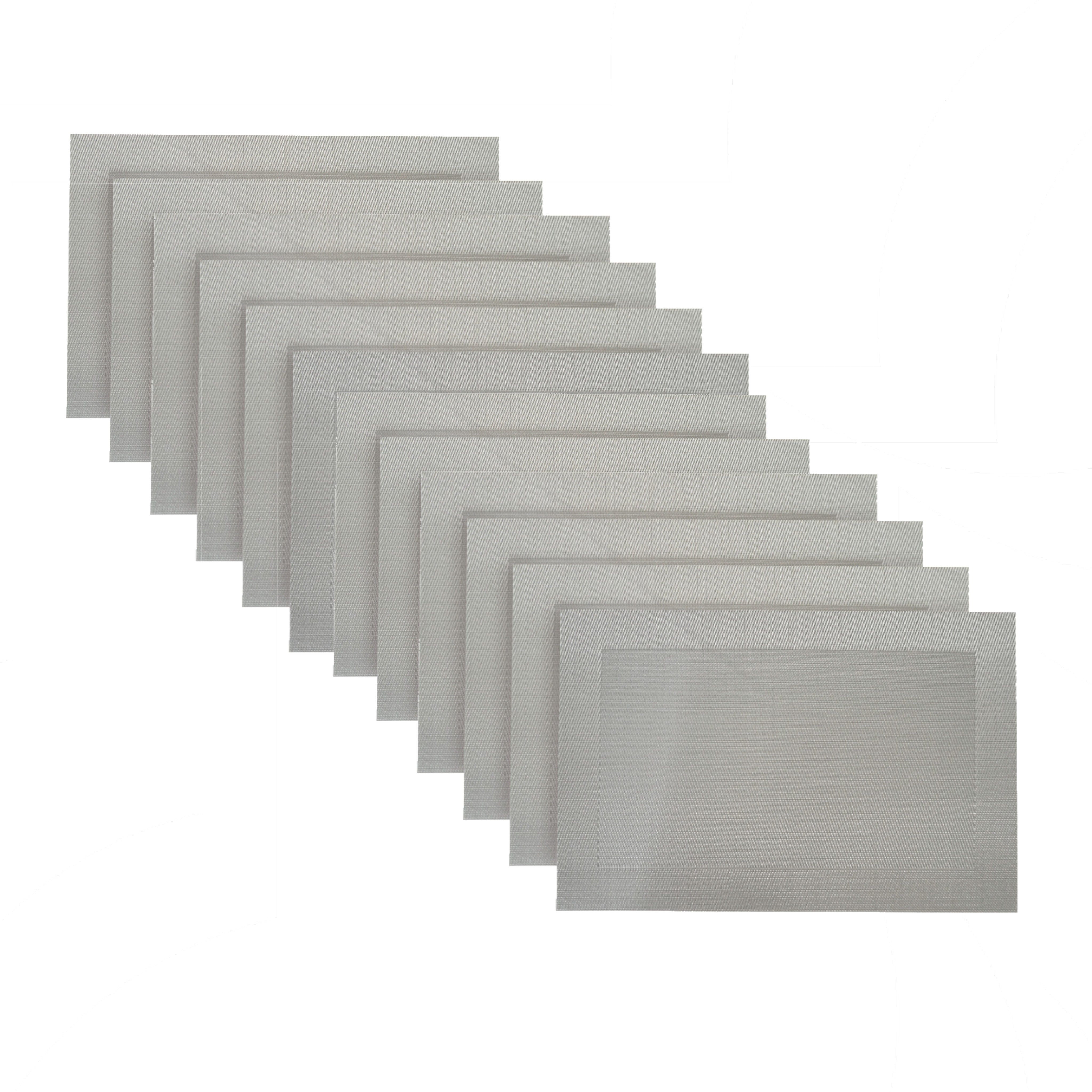 Dainty Home Santa Monica Woven Textilene Crossweave With Solid Geometric Pattern Reversible 13" x 19" Rectangular Placemats