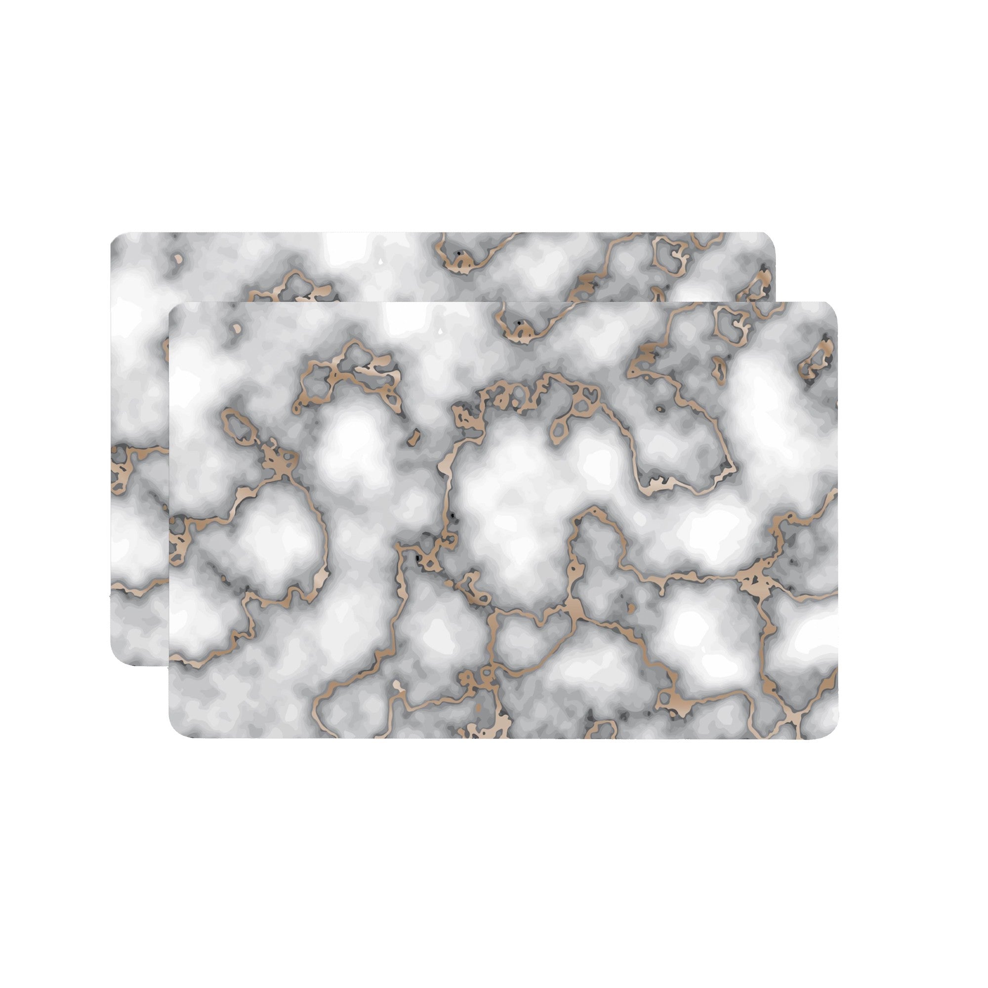 Dainty Home Marble Cork Foil Printed Marble Granite Designed Thick Cork Textured 12" x 18" Rectangular Placemats