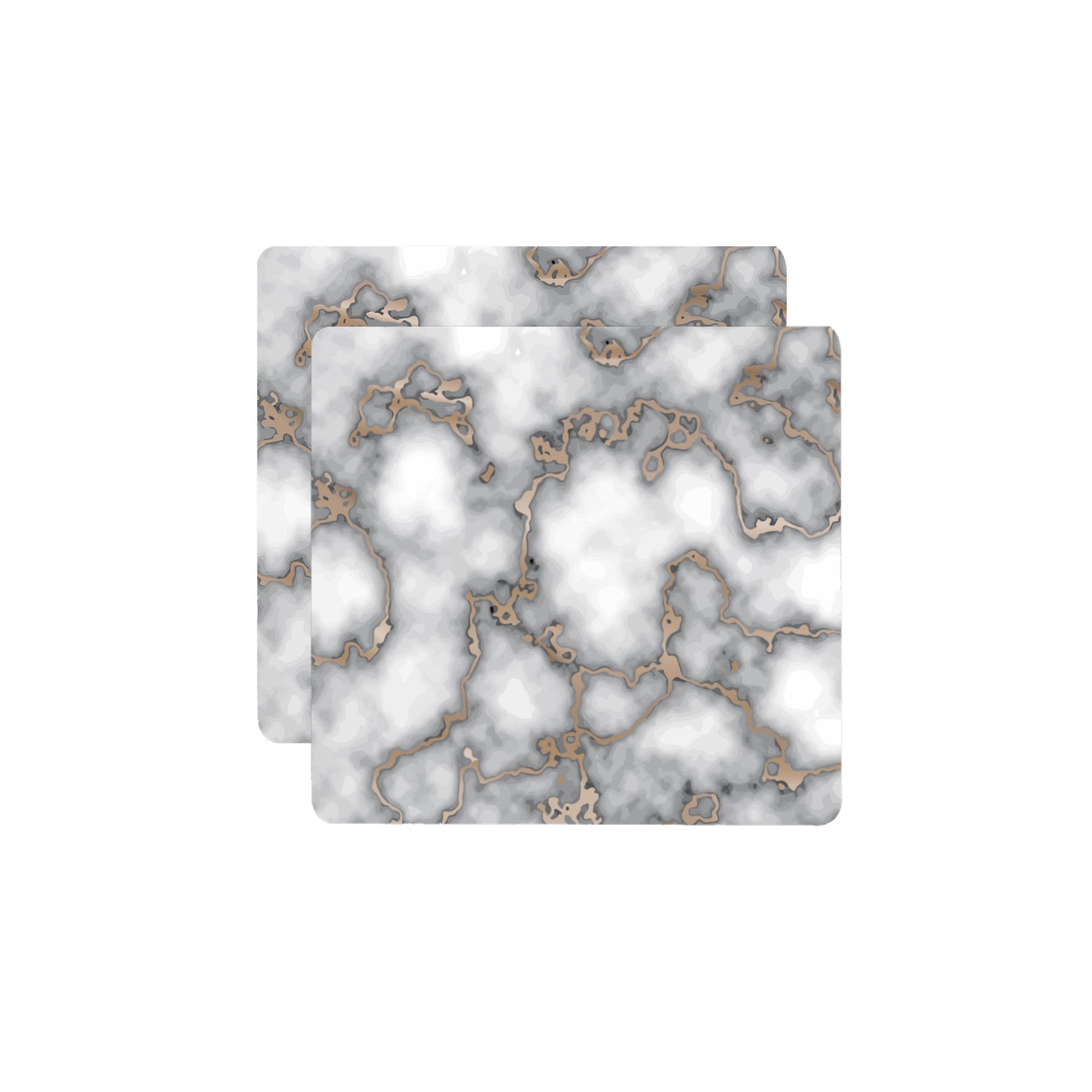 Dainty Home Marble Cork Foil Printed Marble Granite Designed Thick Cork Textured 15" x 15" Square Placemats