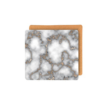 Load image into Gallery viewer, Dainty Home Marble Cork Foil Printed Marble Granite Designed Thick Cork Textured 15" x 15" Square Placemats
