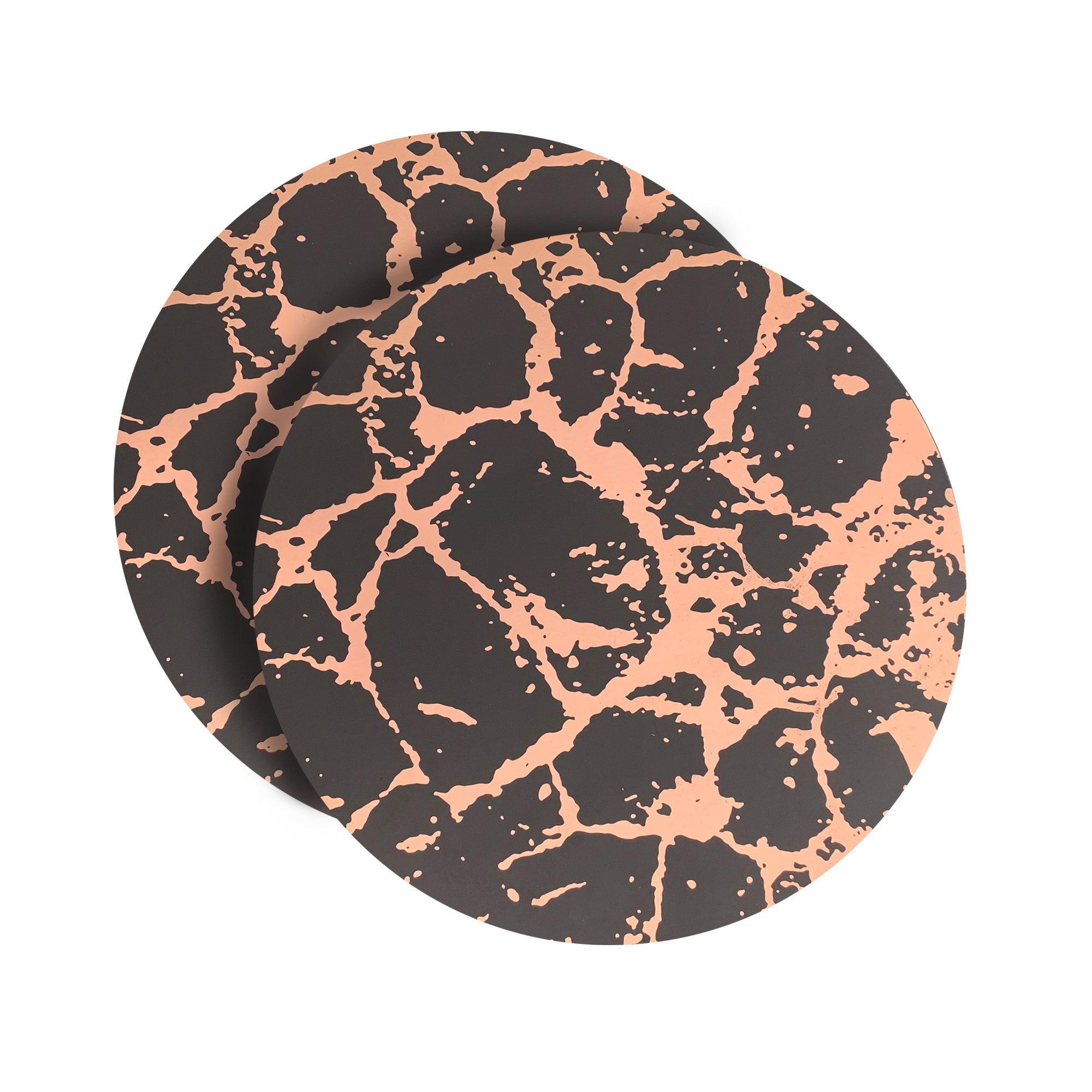 Dainty Home Marble Cork Foil Printed Marble Granite Designed Thick Cork Textured 15" x 15" Round Placemats