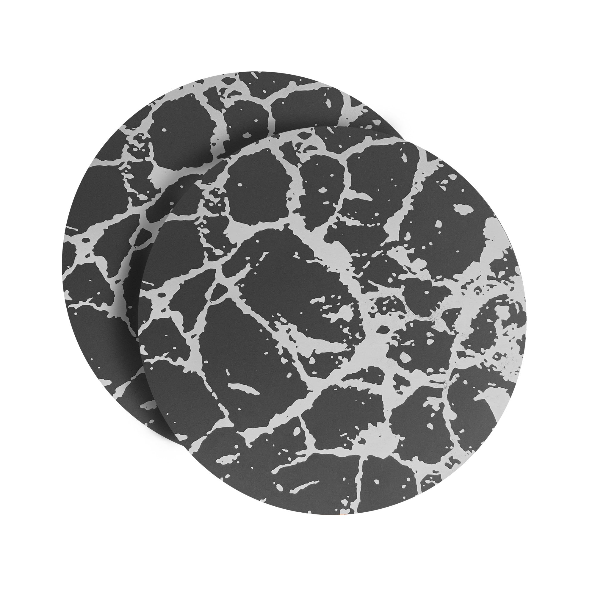 Dainty Home Marble Cork Foil Printed Marble Granite Designed Thick Cork Textured 15" x 15" Round Placemats
