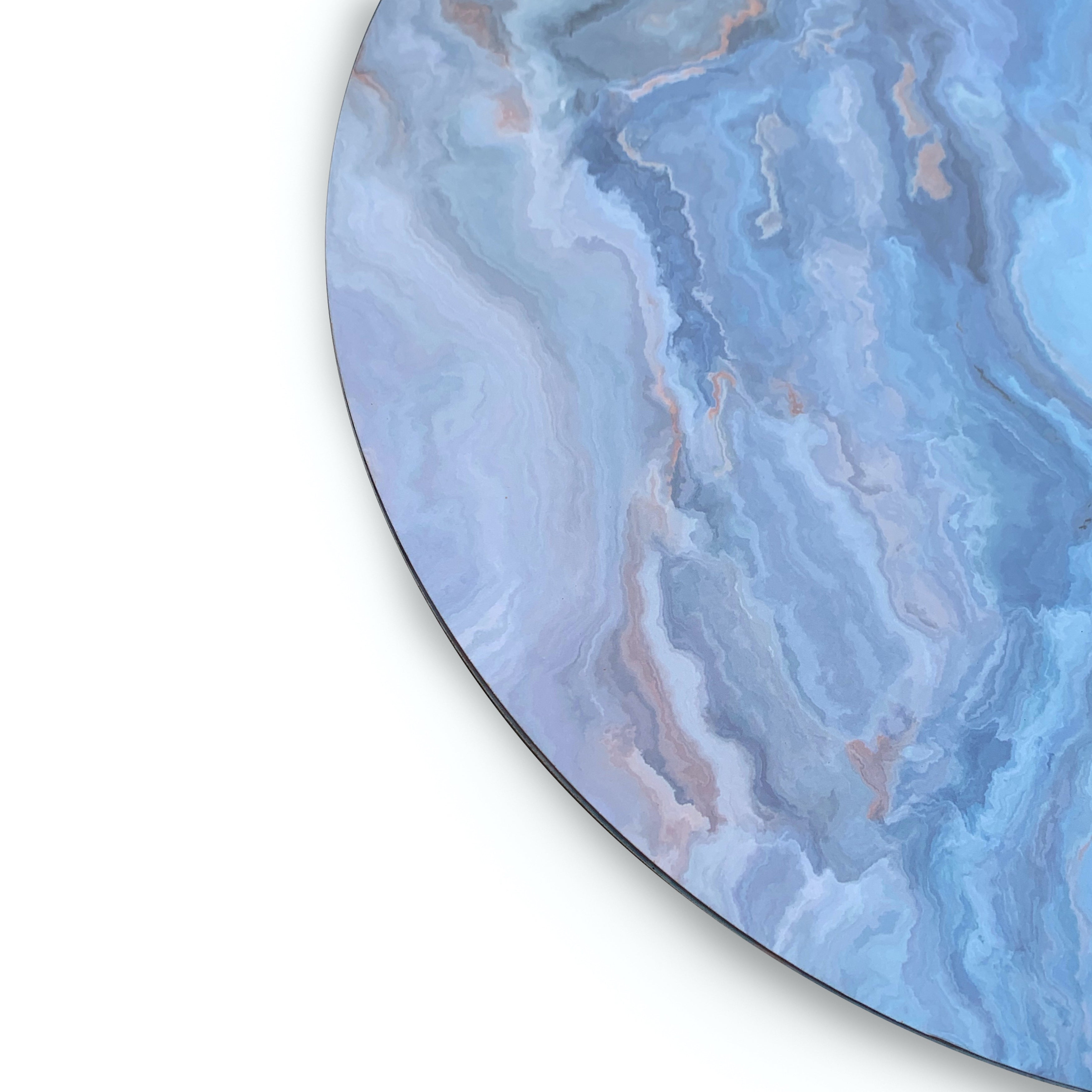 Dainty Home Marble Cork Foil Printed Marble Granite Designed Thick Cork Textured 15" x 15" Round Placemats