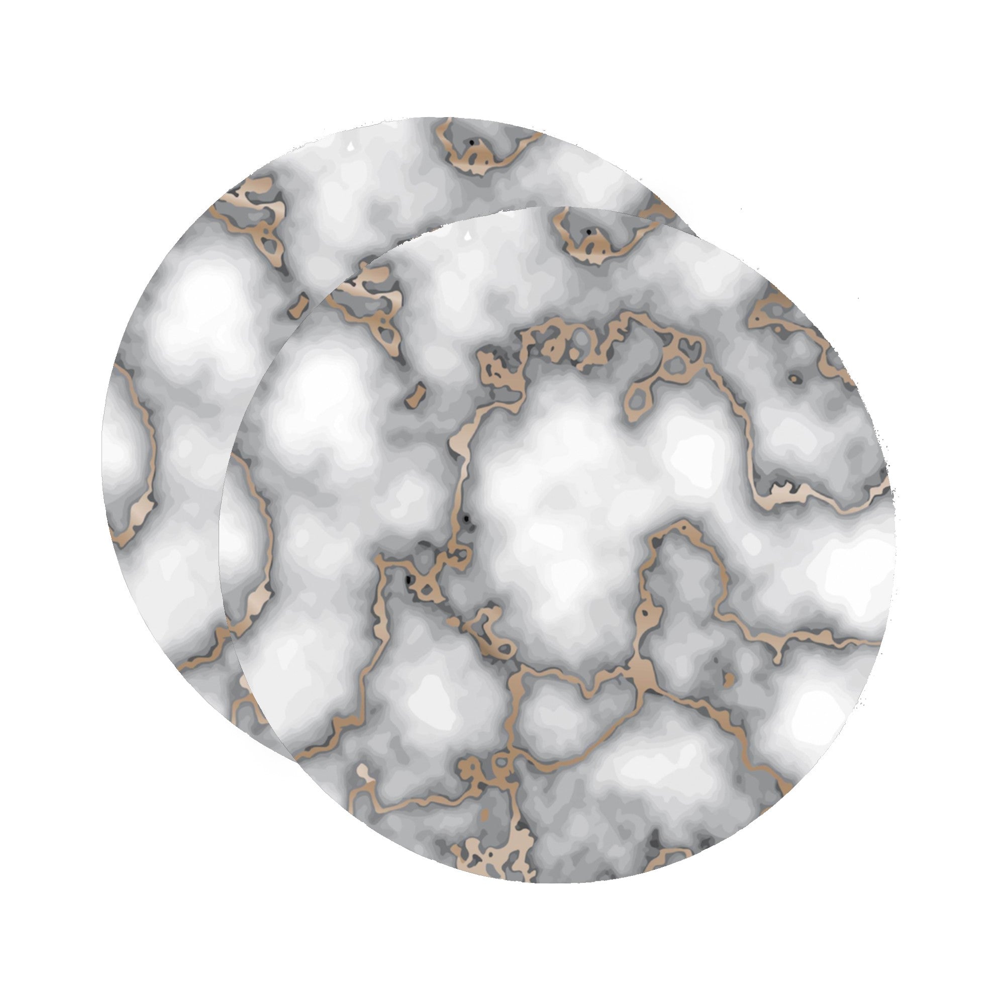 Dainty Home Marble Cork Foil Printed Marble Granite Designed Thick Cork Textured 15" x 15" Round Placemats