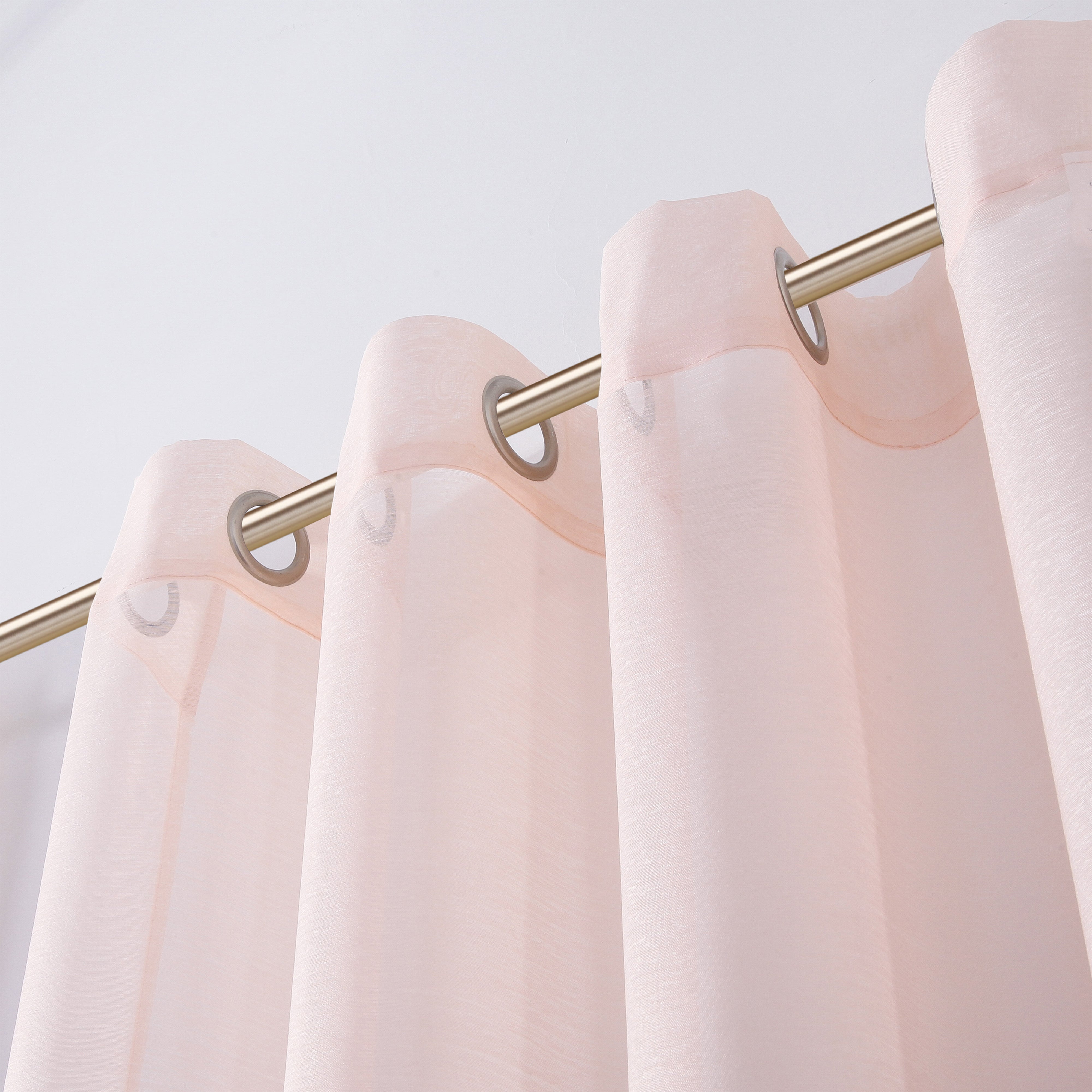 Dainty Home Malibu Solid Airy & Breathable Semi-Sheer Light Filtering Extra Wide Grommet Panel Pair