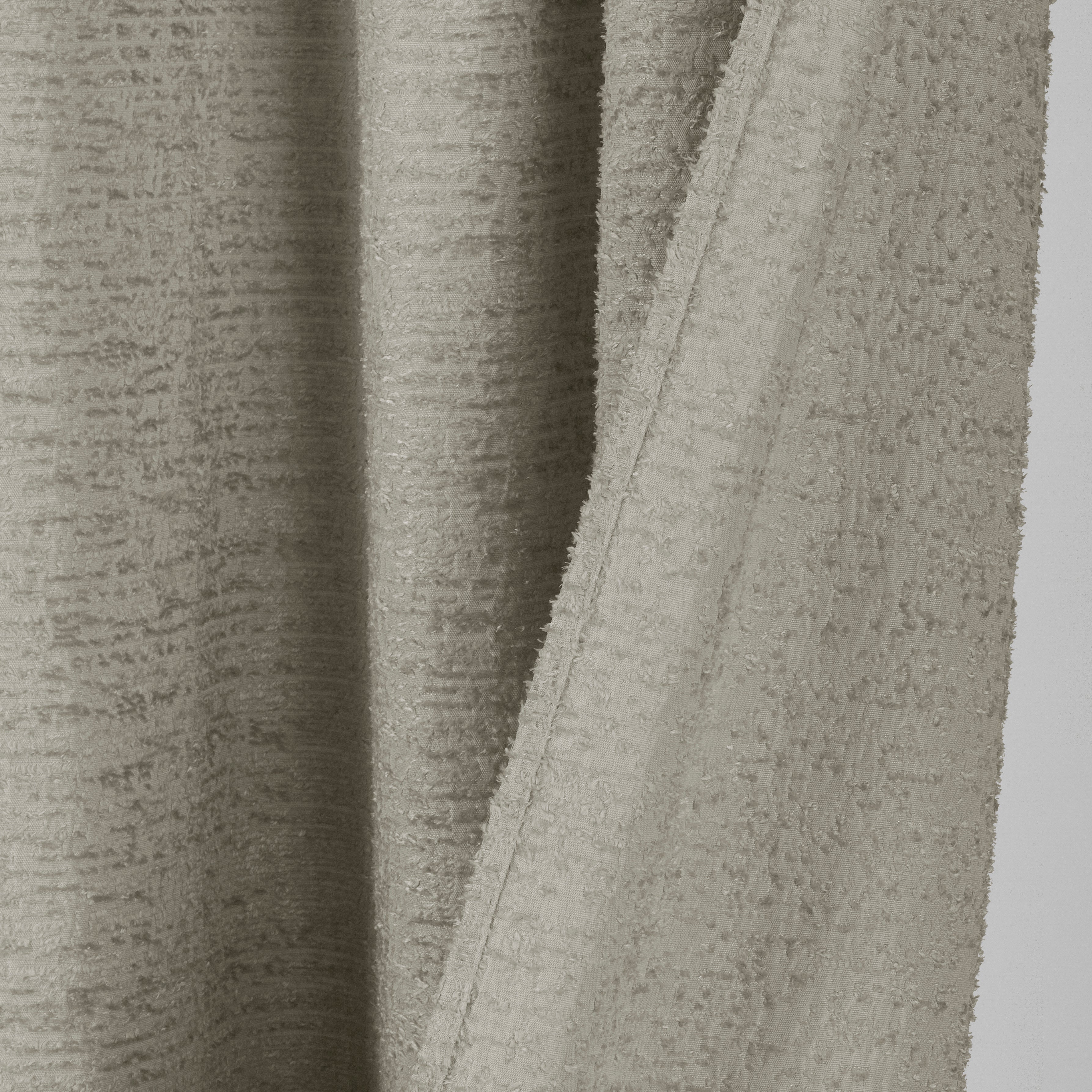 Dainty Home Paris 3D Embossed Textured Chenille Solid Designed Fabric Shower Curtain