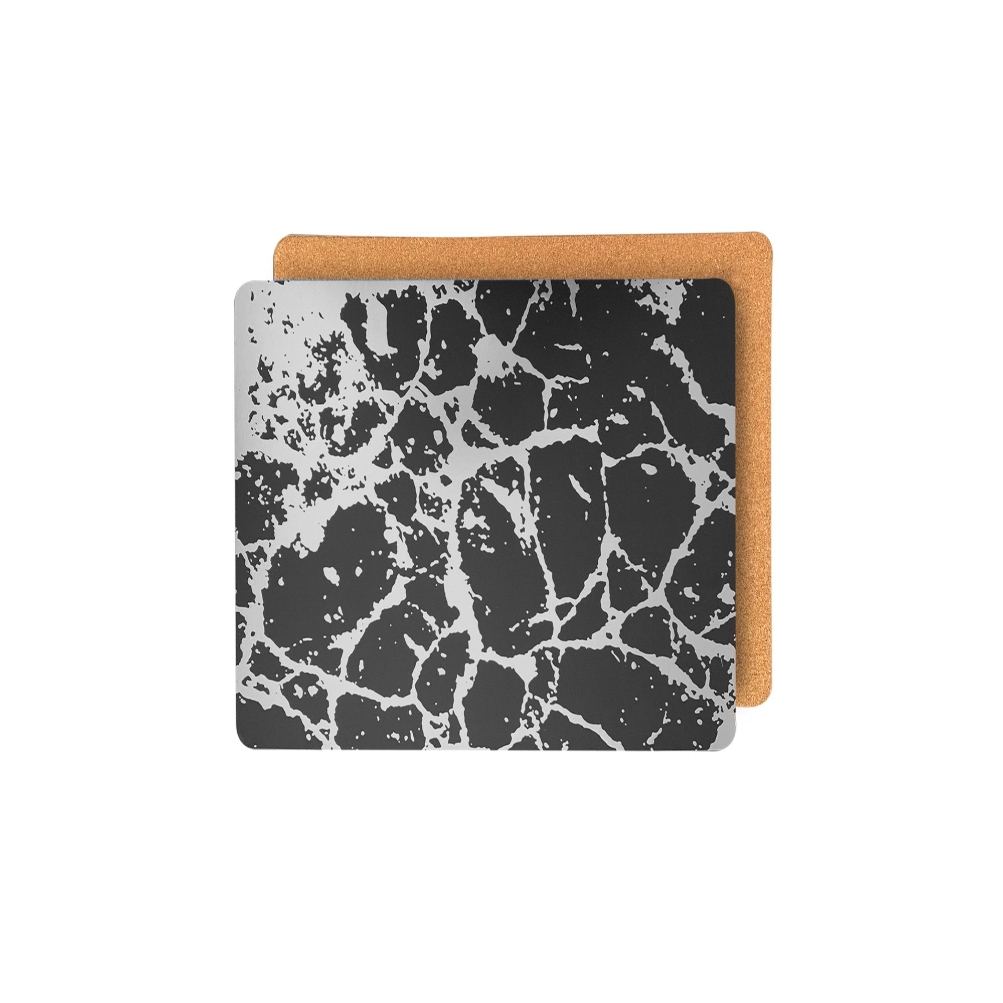 Dainty Home Marble Cork Foil Printed Marble Granite Designed Thick Cork Textured 15" x 15" Square Placemats
