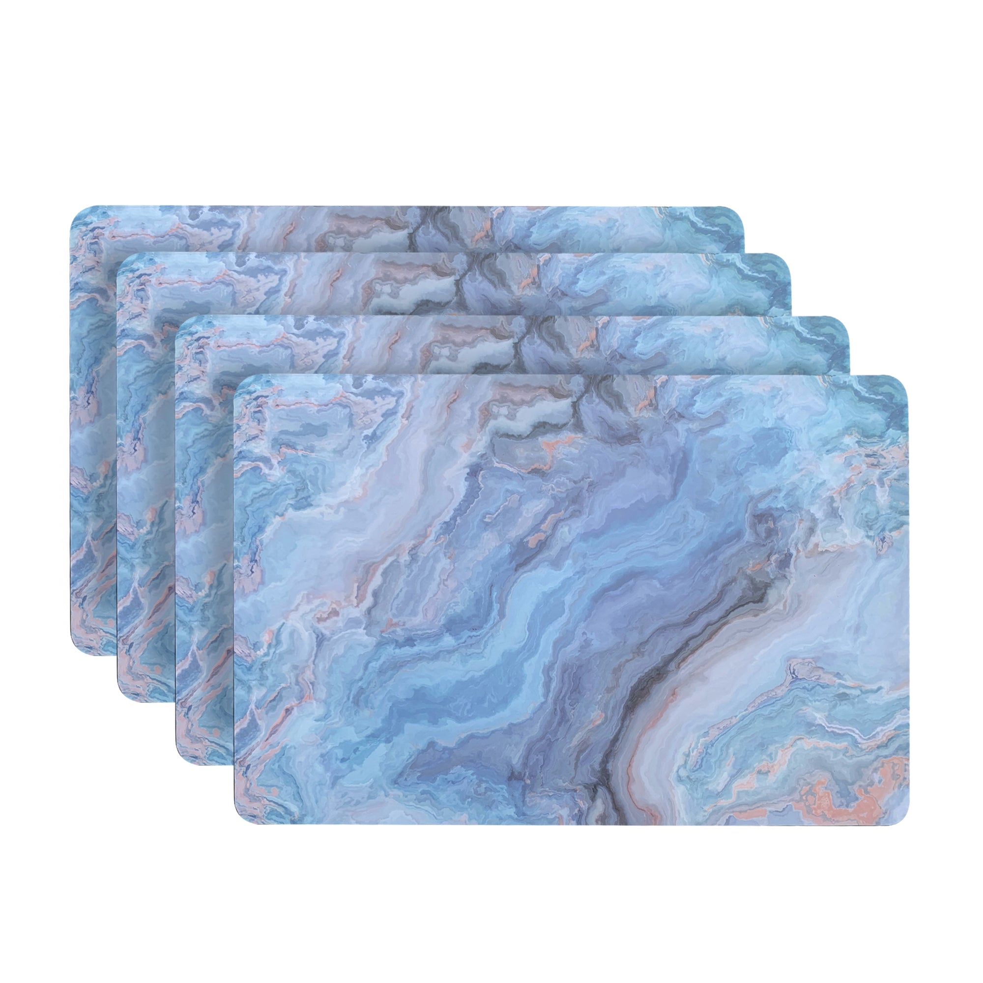 Dainty Home Marble Cork Foil Printed Marble Granite Designed Thick Cork Textured 12" x 18" Rectangular Placemats