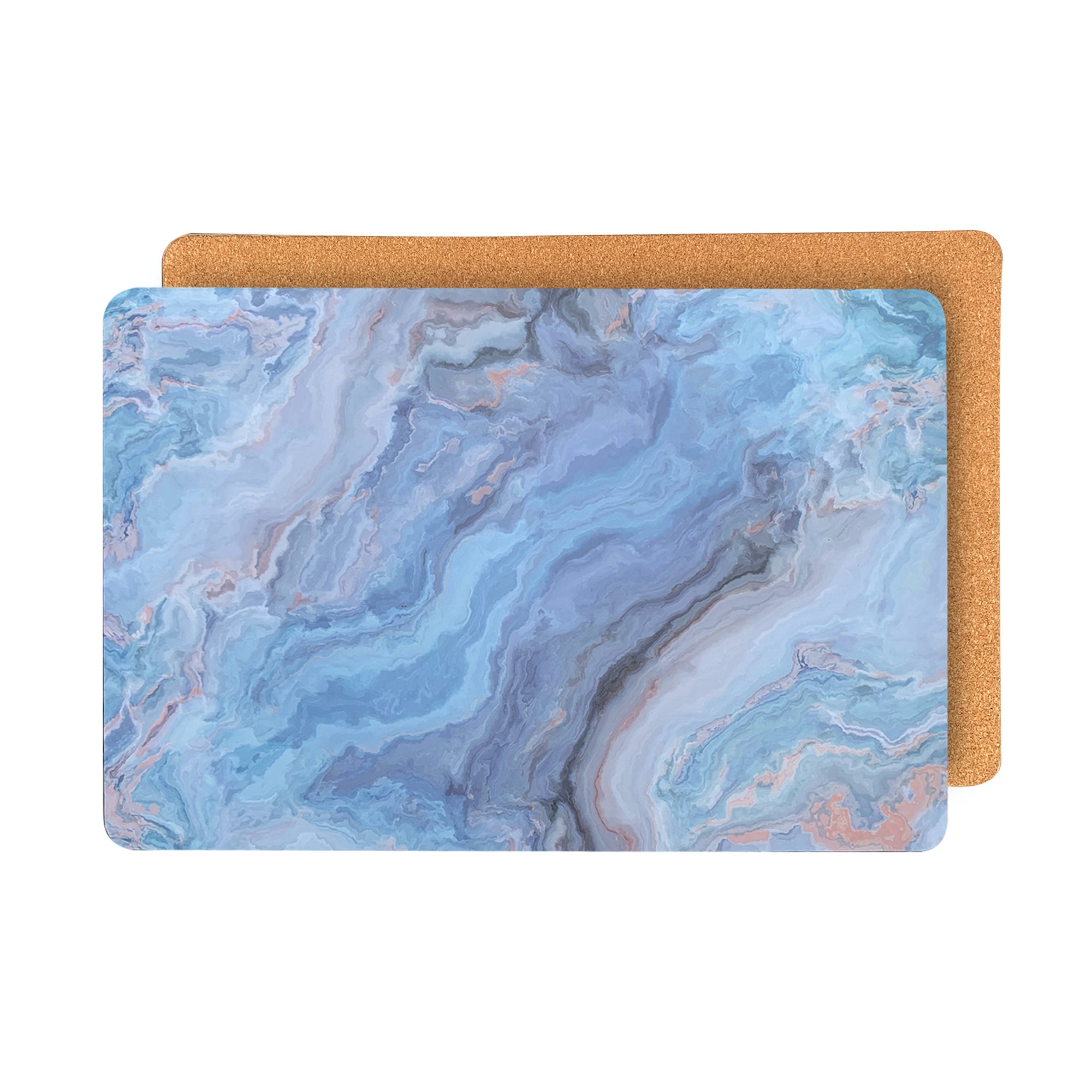 Dainty Home Marble Cork Foil Printed Marble Granite Designed Thick Cork Textured 12" x 18" Rectangular Placemats