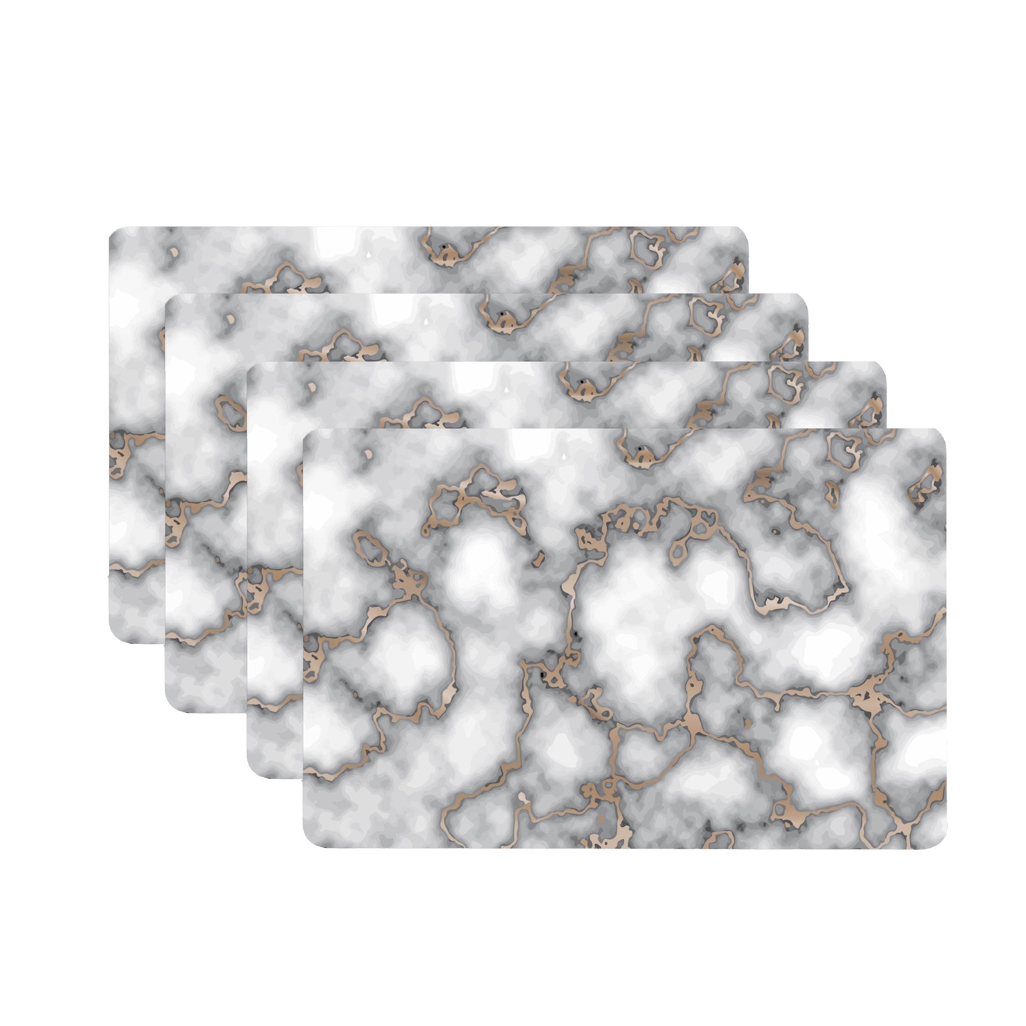 Dainty Home Marble Cork Foil Printed Marble Granite Designed Thick Cork Textured 12" x 18" Rectangular Placemats