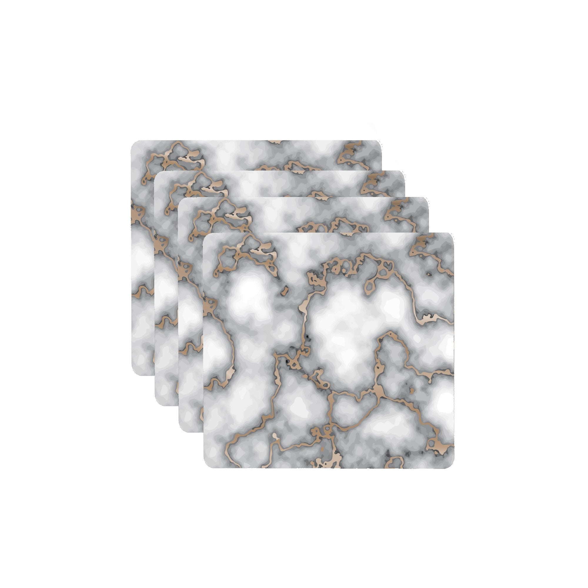 Dainty Home Marble Cork Foil Printed Marble Granite Designed Thick Cork Textured 15" x 15" Square Placemats