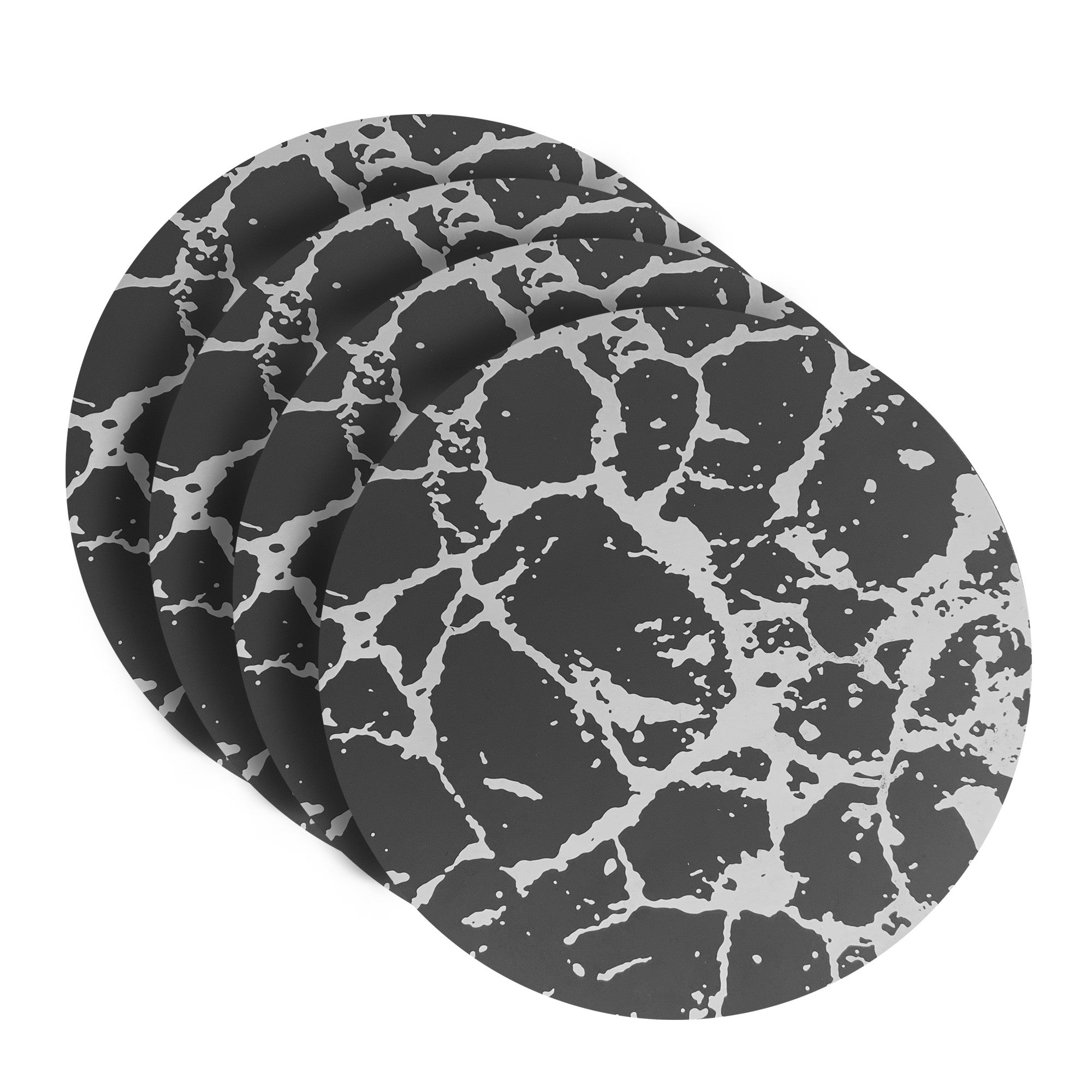 Dainty Home Marble Cork Foil Printed Marble Granite Designed Thick Cork Textured 15" x 15" Round Placemats