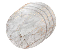 Load image into Gallery viewer, Dainty Home Marble Cork Foil Printed Marble Granite Designed Thick Cork Textured 15" x 15" Round Placemats
