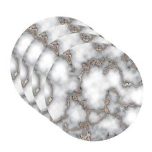 Load image into Gallery viewer, Dainty Home Marble Cork Foil Printed Marble Granite Designed Thick Cork Textured 15" x 15" Round Placemats

