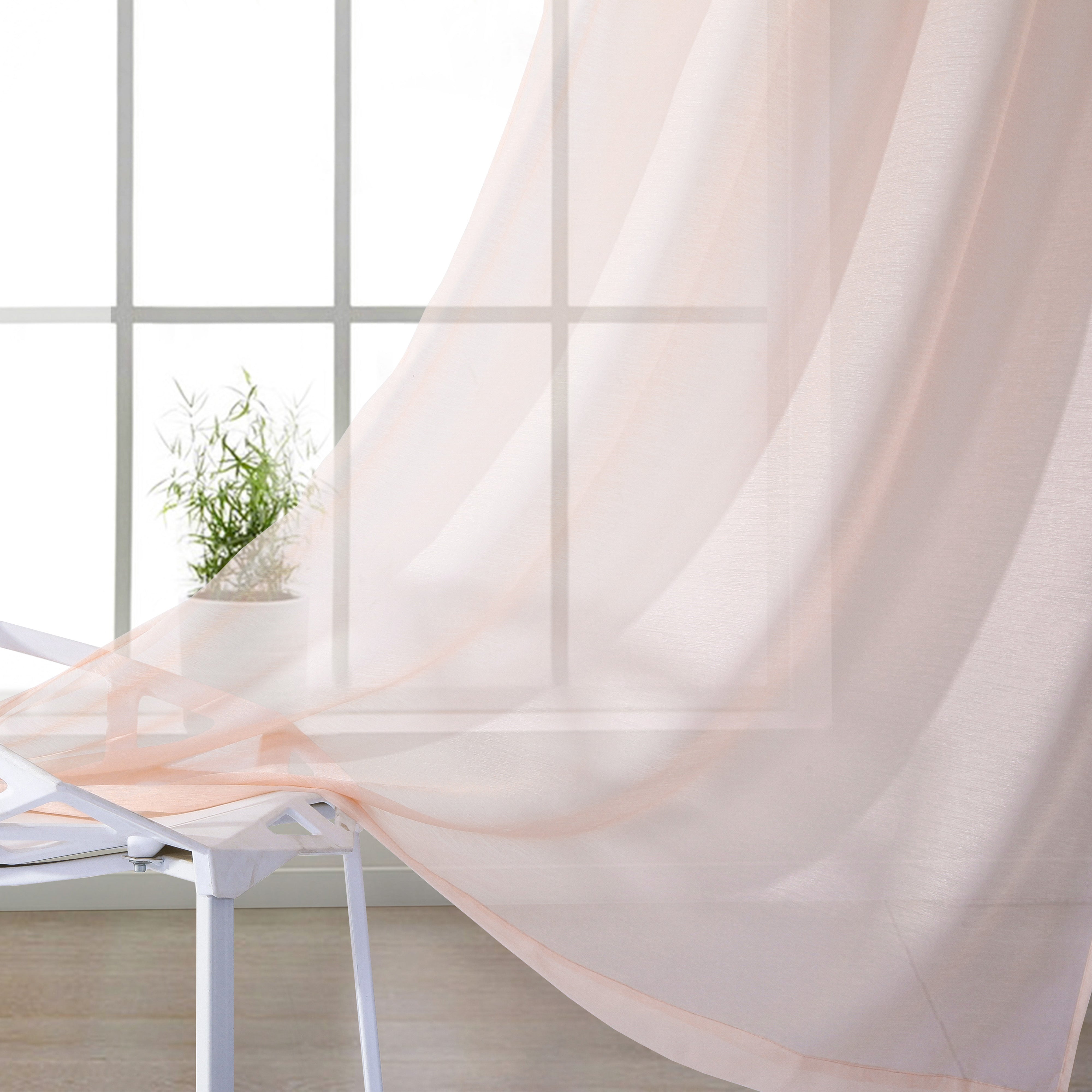 Dainty Home Malibu Solid Airy & Breathable Semi-Sheer Light Filtering Extra Wide Grommet Panel Pair