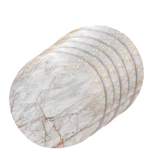 Load image into Gallery viewer, Dainty Home Marble Cork Foil Printed Marble Granite Designed Thick Cork Textured 15" x 15" Round Placemats
