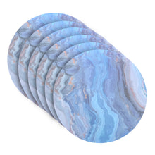 Load image into Gallery viewer, Dainty Home Marble Cork Foil Printed Marble Granite Designed Thick Cork Textured 15" x 15" Round Placemats

