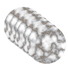Load image into Gallery viewer, Dainty Home Marble Cork Foil Printed Marble Granite Designed Thick Cork Textured 15" x 15" Round Placemats

