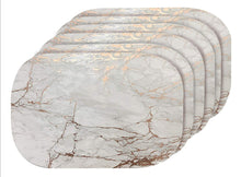 Load image into Gallery viewer, Dainty Home Marble Cork Foil Printed Marble Granite Designed Thick Cork Textured 12" x 18" Oval Placemats
